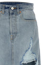 Vetements Destroyed Denim Maxi Skirt Skirt