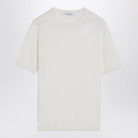 Max Mara White silk and cashmere crew-neck t-shirt