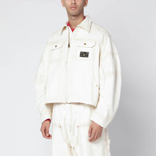  Willy Chavarria Stockton white washed-effect zip jacket