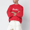 Willy Chavarria Diablo Hooligan red vintage-effect sweatshirt