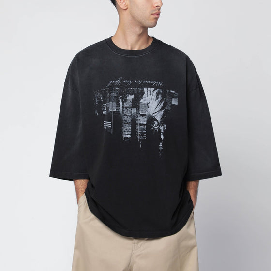 Willy Chavarria Washed black Welcome to New York T-shirt
