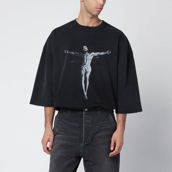 Willy Chavarria Washed black Tarantula Buffalo T-shirt