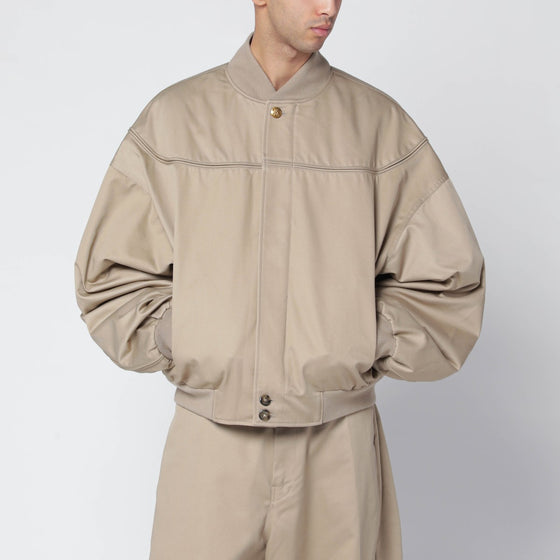 Willy Chavarria Gas Station beige cotton-blend bomber jacket