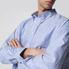 Willy Chavarria White/blue striped button-down shirt