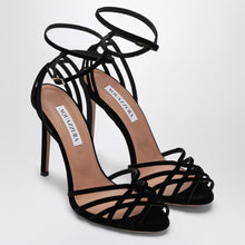  Aquazzura Wild Dream 105 black velvet sandals