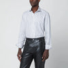 XACUS White striped Travel shirt Tailor Fit