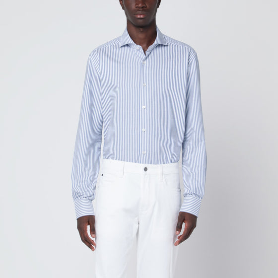 XACUS White/blue striped Travel shirt
