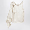 LouLou De Saison Wilma silk twill top with a twisted collar and scarf detail