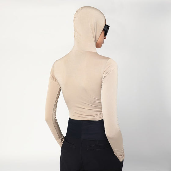 DARKPARK Billie hooded top in flesh colour