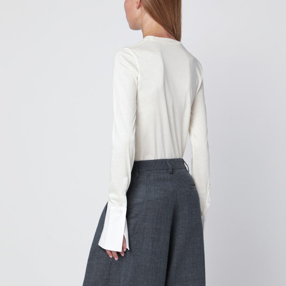 DARKPARK Ivory Nora jumper with shirt cuffs