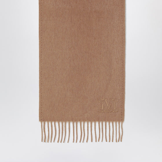 Max Mara Camel scarf with Monogram embroidery