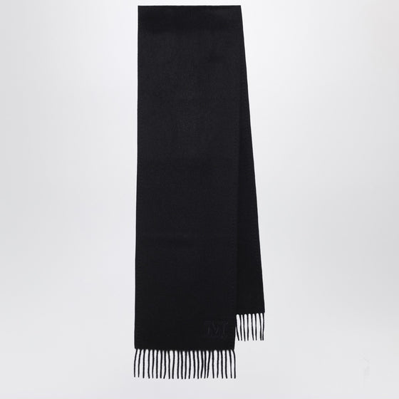 Max Mara Black camel scarf with Monogram embroidery