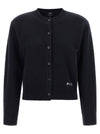 A.p.c. Lila Wool Cardigan With Logo Intarsia