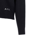 A.p.c. Lila Wool Cardigan With Logo Intarsia