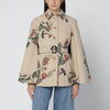 ETRO Beige trench-cape with floral print