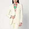 ETRO White jacquard jacket with crossover detail