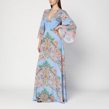  ETRO Long blue dress with Paisley print