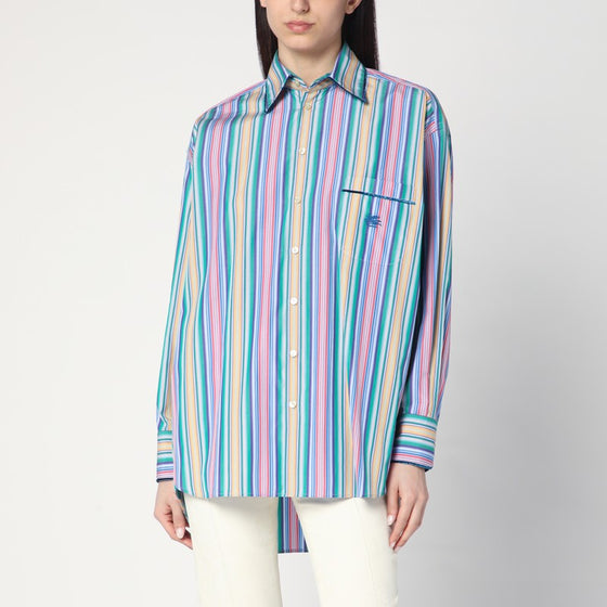 ETRO Multi-coloured striped cotton shirt