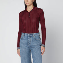  ETRO Ribbed burgundy polo