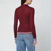 ETRO Ribbed burgundy polo