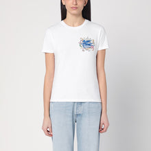  ETRO white T-shirt with logo embroidery