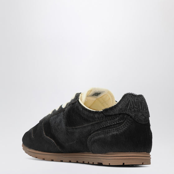 AUTRY Black Windspin sneakers in pony hair