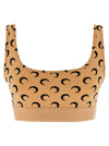 Marine Serre Moon Printed Jersey Cropped Top