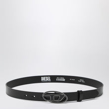  Diesel Black leather belt with Oval D buckle