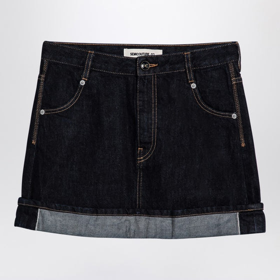 Semicouture Floriane miniskirt in dark denim