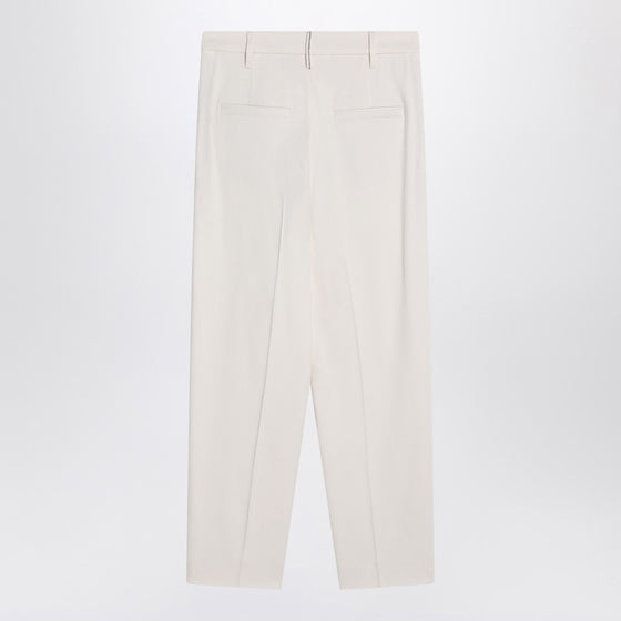 Brunello Cucinelli Ivory trousers in viscose