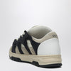 Santha Model 1 cream/navy blue mesh and suede sneaker