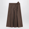 Weekend Max Mara Chocolate taffeta midi skirt