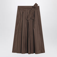  Weekend Max Mara Chocolate taffeta midi skirt