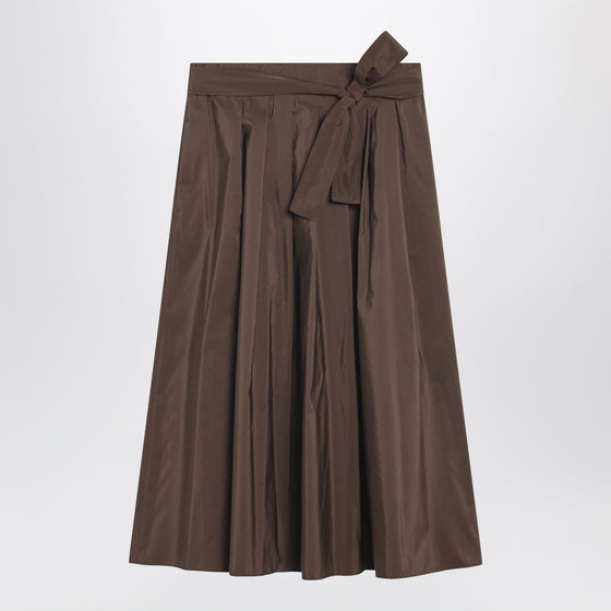 Weekend Max Mara Chocolate taffeta midi skirt