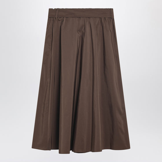 Weekend Max Mara Chocolate taffeta midi skirt