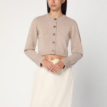  Loulou Studio Beige cropped cardigan in cashmere