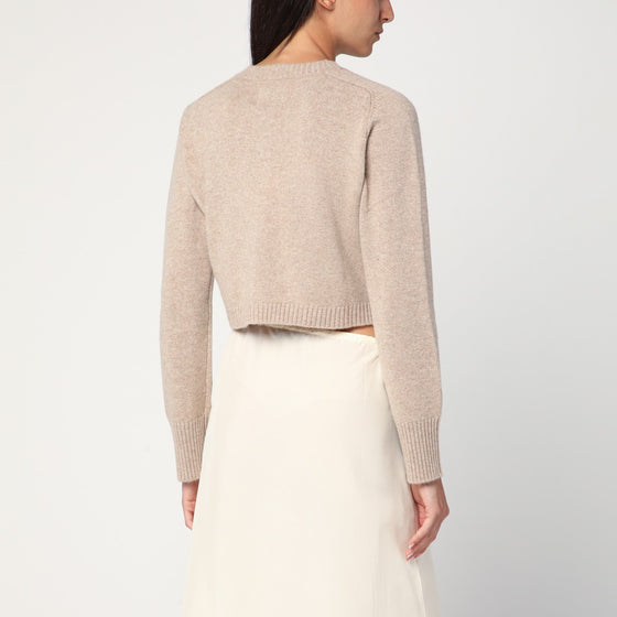 LouLou De Saison Beige cropped cardigan in cashmere