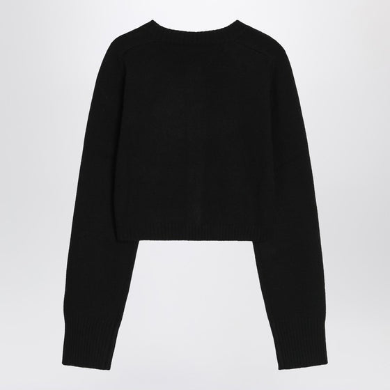 Loulou Studio Black cropped cashmere cardigan