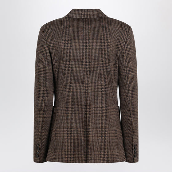 Max Mara Brown Prince of Wales double-breasted jacket