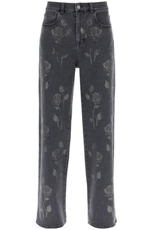  Giuseppe di morabito straight jeans with crystal flowers