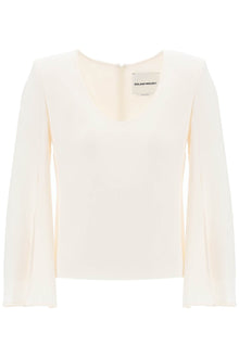  Roland mouret "cady top with flared sleeve"