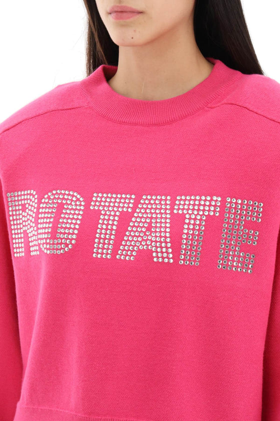 Rotate rhinestone logo organic cotton sweater