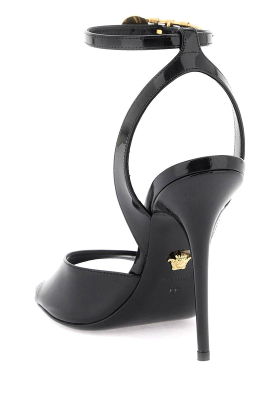 Versace 'safety pin' patent leather sandals