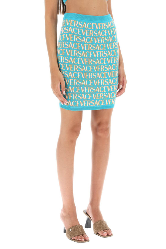 Versace monogram knit mini skirt