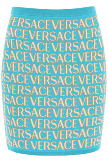  Versace monogram knit mini skirt