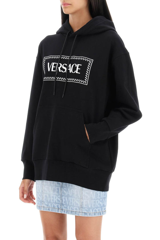 Versace hoodie with logo embroidery