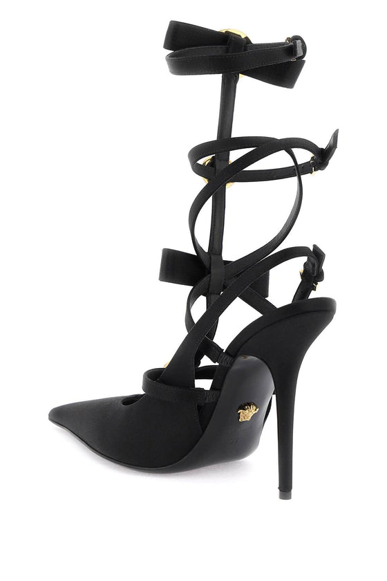 Versace slingback pumps with gianni ribbon bows