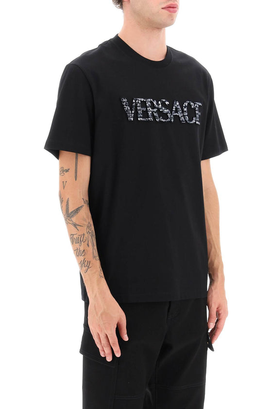 Versace croco-effect logo t-shirt