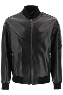 Versace leather bomber jacket