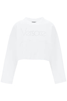  Versace "cropped sweatshirt with rhinestone